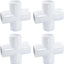 4 Conectores PVC 1/2pulg blanco para invernadero