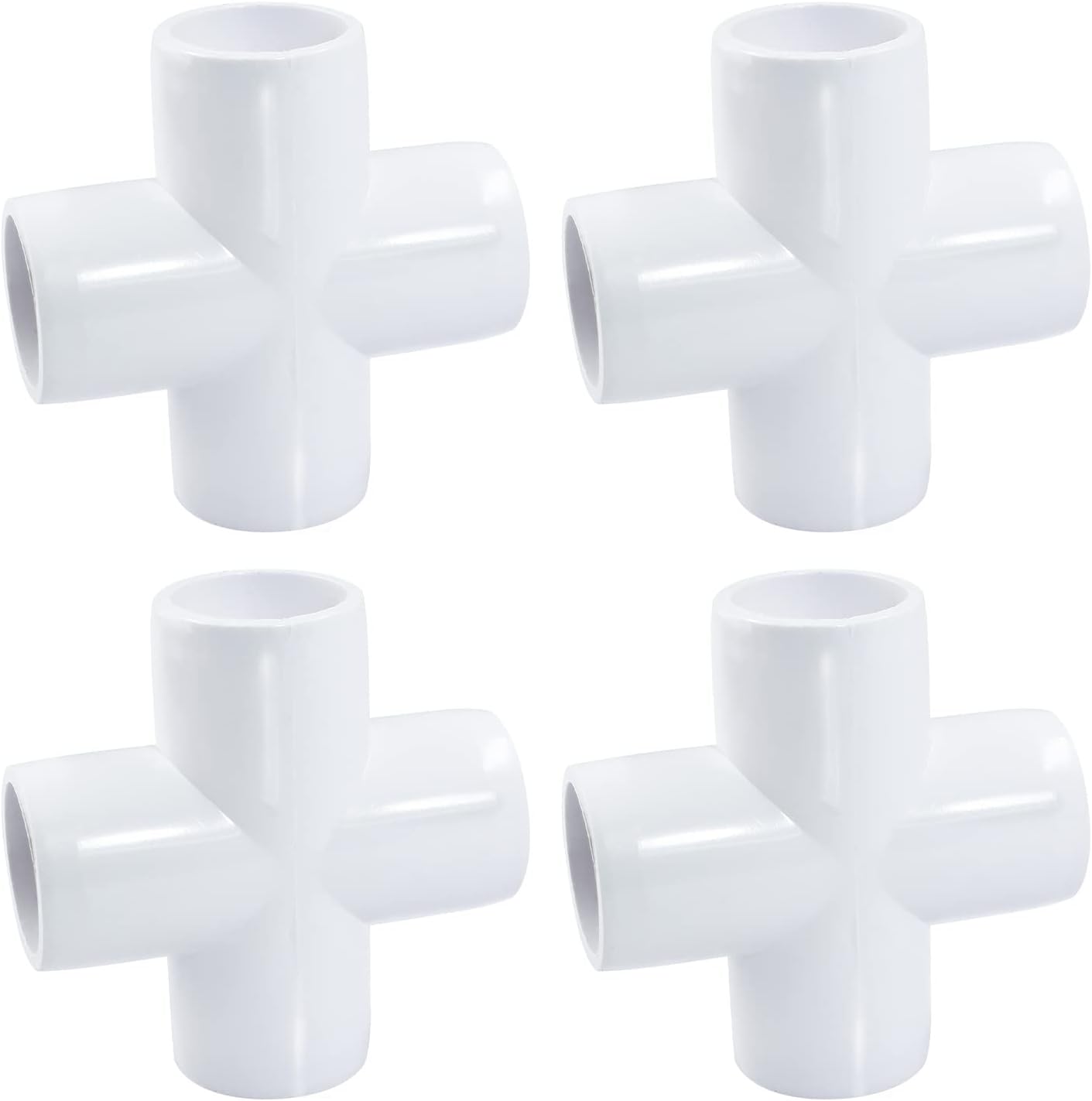 4 Conectores PVC 1/2pulg blanco para invernadero