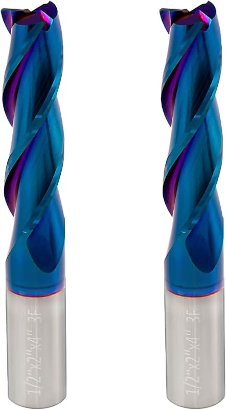 2 Pzas Brocas CNC Espiral 1/2pulg 4pulg 3 Flautas