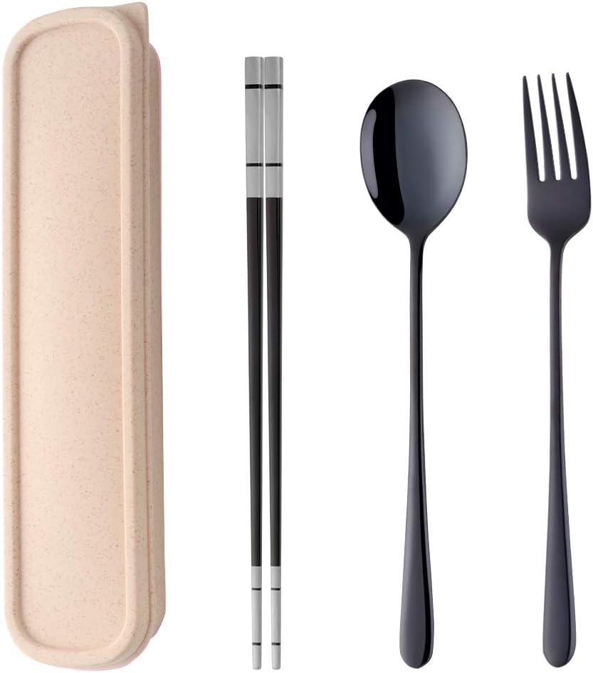 Cubiertos viaje 3 pzas acero inox 18/10 con estuche