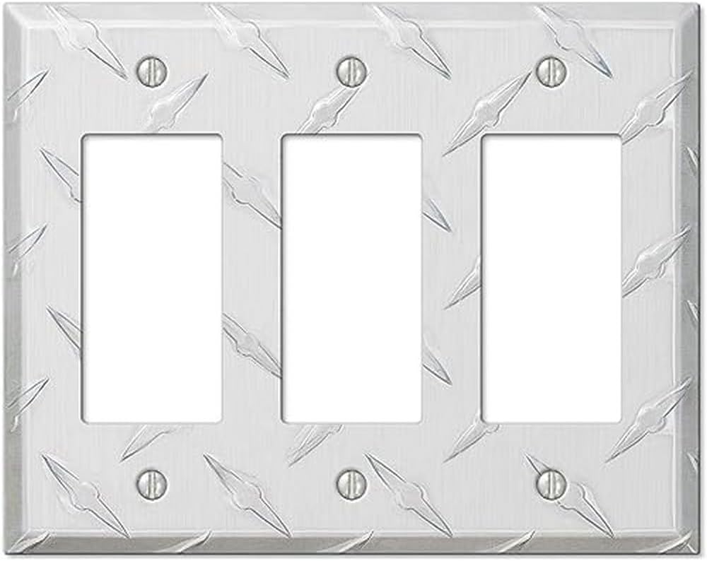 Placa pared aluminio estampada triple con diamante 3 balancines