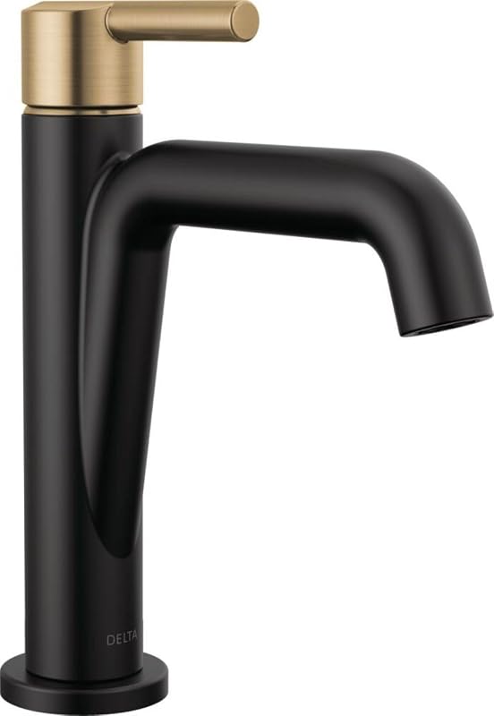 Grifo baño 1 agujero negro mate/dorado kit desagüe