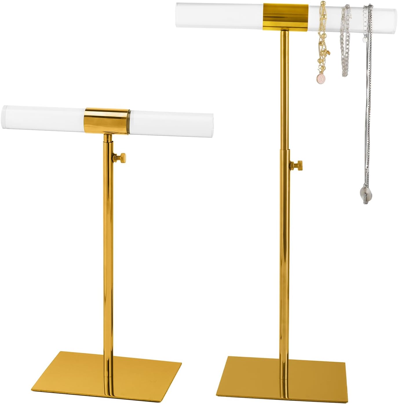 Soporte joyas acrílico acero inox ajustable hogar tienda