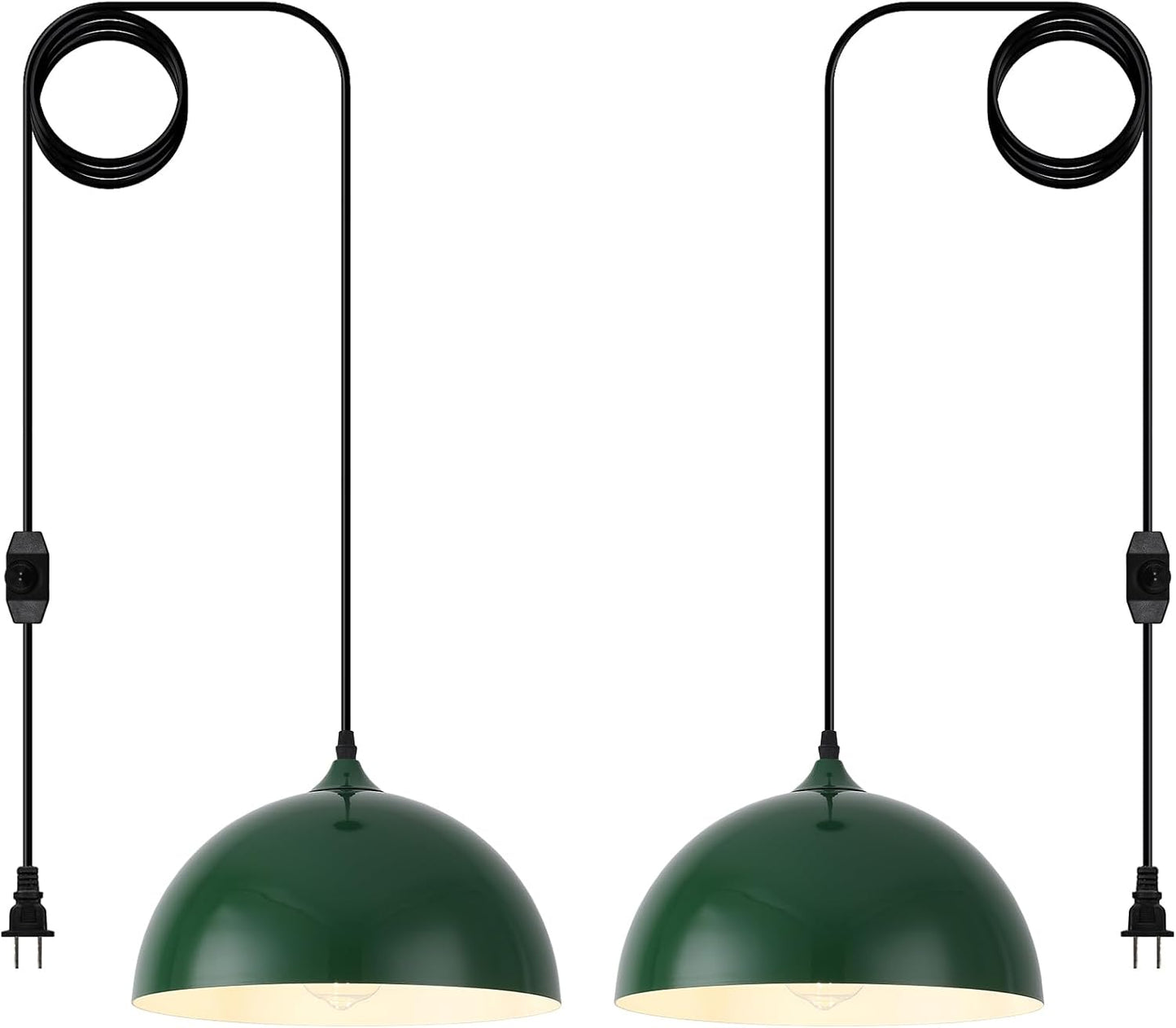 Lámpara colgante enchufable 11.8pulg para cocina y granja