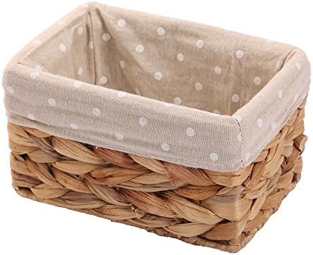Cesta mimbre rectangular organizador manualidades