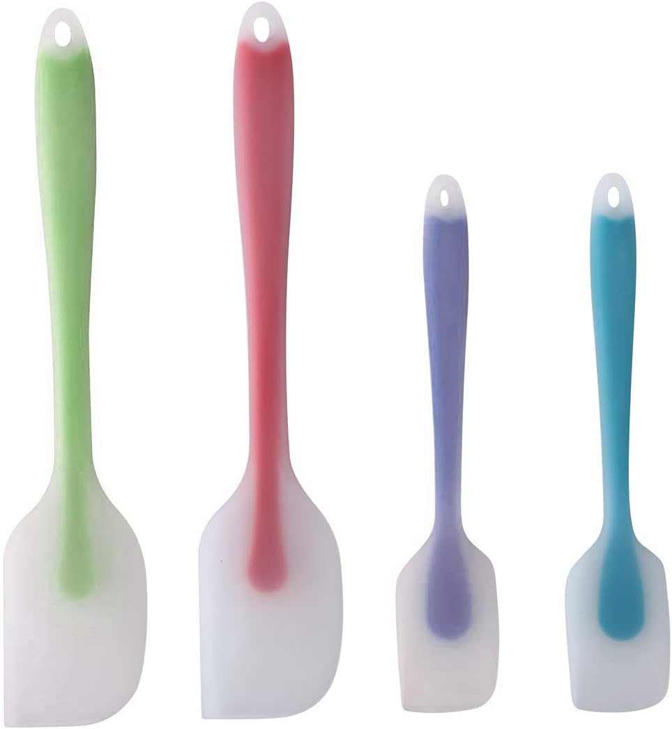 Set 4 Espátulas Silicona Antiadherente Acero Inox