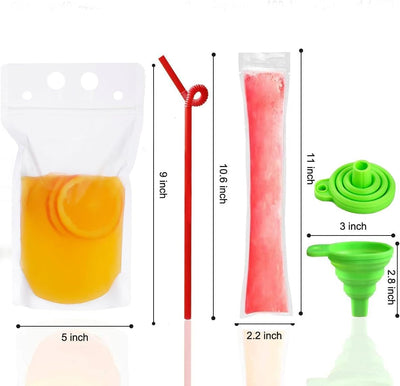 100 Bolsas Doble Cremallera con Popotes y 30 Bolsas Paletas Plegables