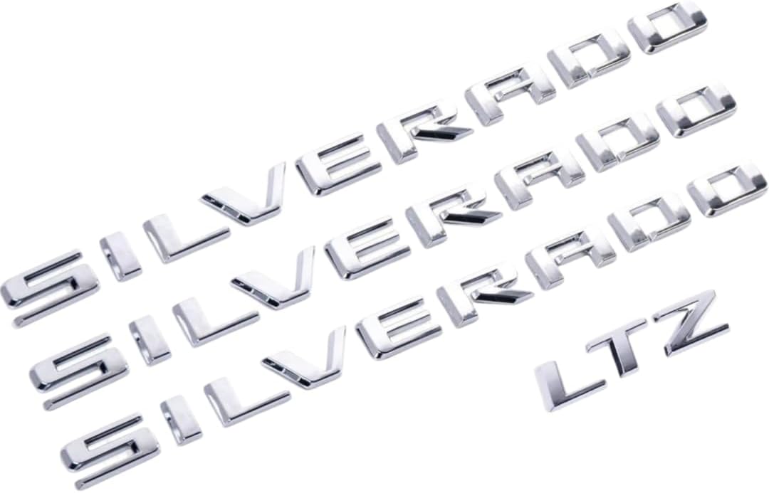 4 Emblemas 3D Silverado Plus LTZ 2019-25 Cromados