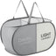 Cesta plegable para ropa sucia gris con 2 compartimentos
