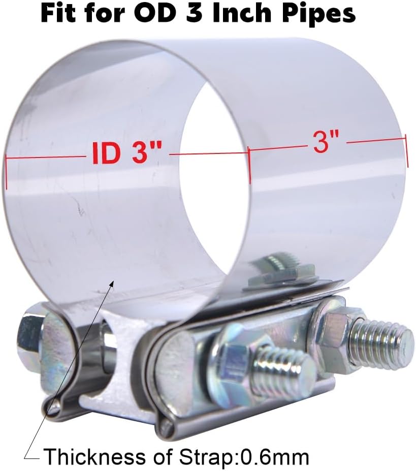Abrazadera junta solapada escape 3" acero inox