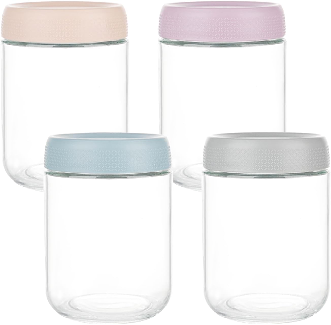 Tarros Mason 16oz vidrio set 4 con tapas herméticas