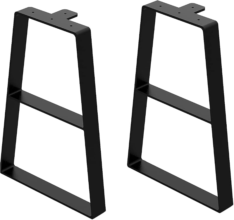 Patas banco metal trapezoidales negras 18" 2 Pzas