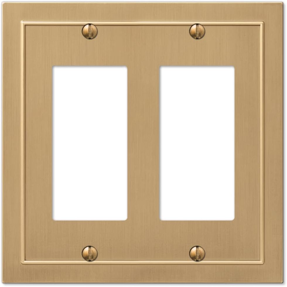 Placa pared 2 basculantes metal fundido bronce cepillado