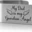 Clip visera acero inox grabado mi papá es mi ángel de la guarda