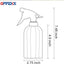 Botella rociadora vidrio 0.4l boquilla ajustable para plantas