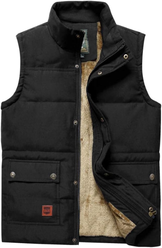Chaleco polar cuello alto para hombre al aire libre