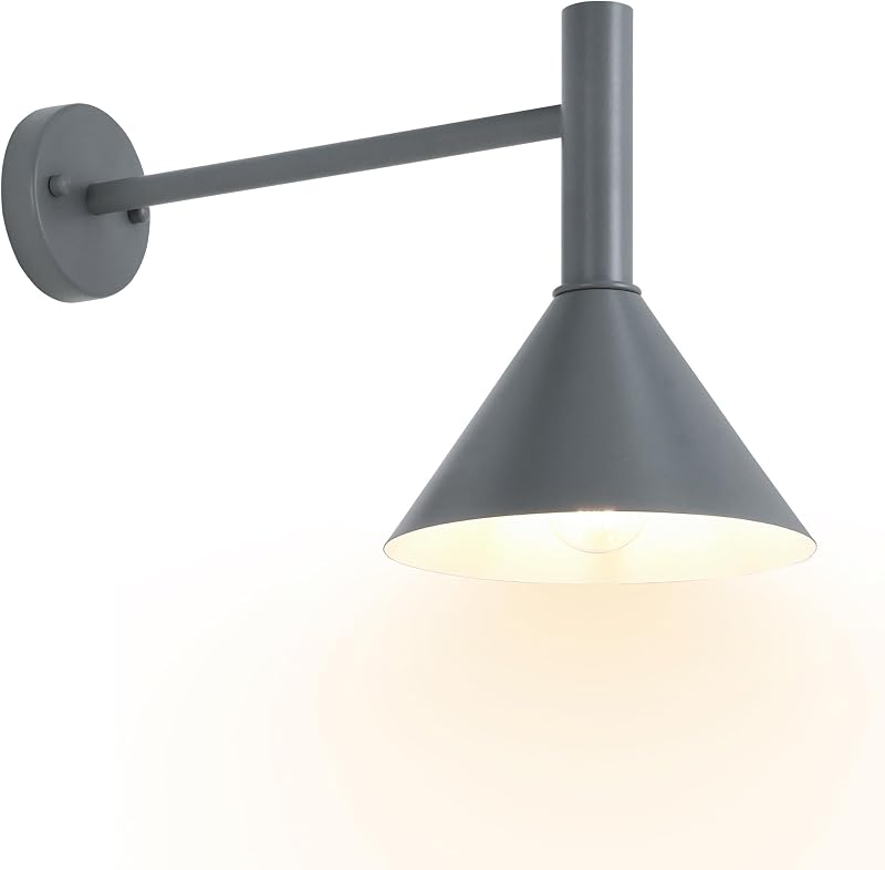 Lámpara granero cuello cisne negro 19" brazo 13"
