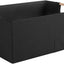 Cubo almacenamiento tela plegable asas madera negro
