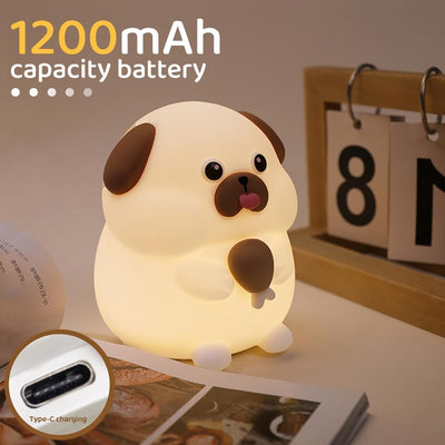 Luz nocturna perro silicona 7 colores recargable