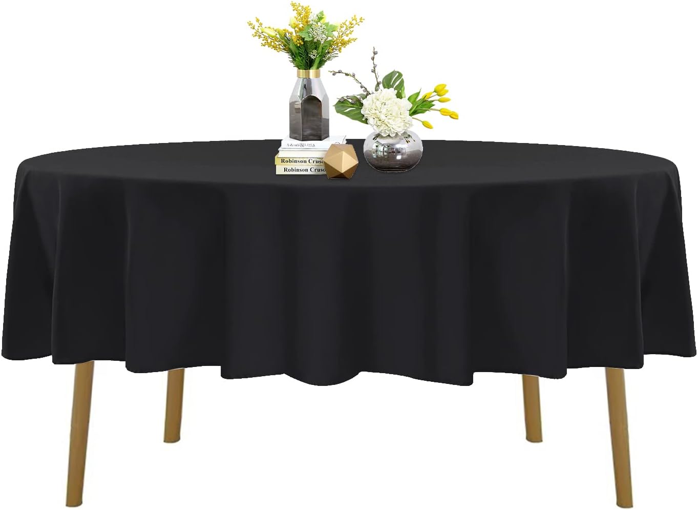 Mantel poliéster 90pulg resistente manchas y arrugas negro