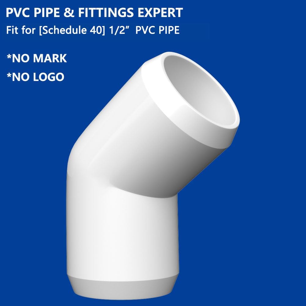 Conector codo PVC 1/2pulg 45grados paquete 10 resistente UV
