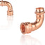 Set 2 codos presión cobre 3/4" 90 grados