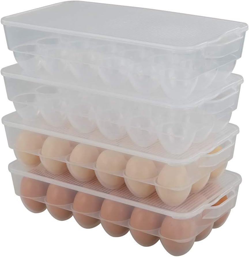 4 Pzas Soporte Huevos Plástico Transparente 18x4
