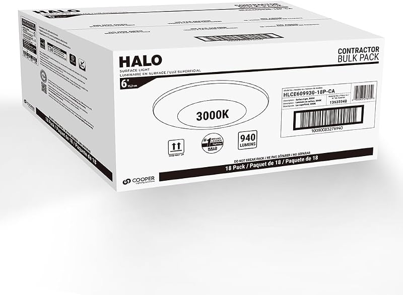 Pack 18 Luces LED Empotrables 6" 3000K 900lm Garaje