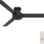 Ventilador techo control pared 52" negro mate