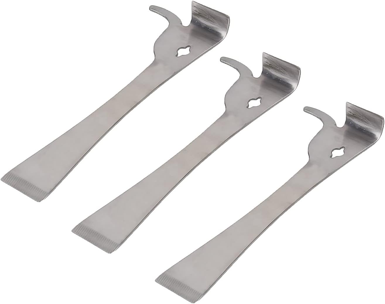 3 Pzas J-Hook Acero Inox Apicultura Multifunción