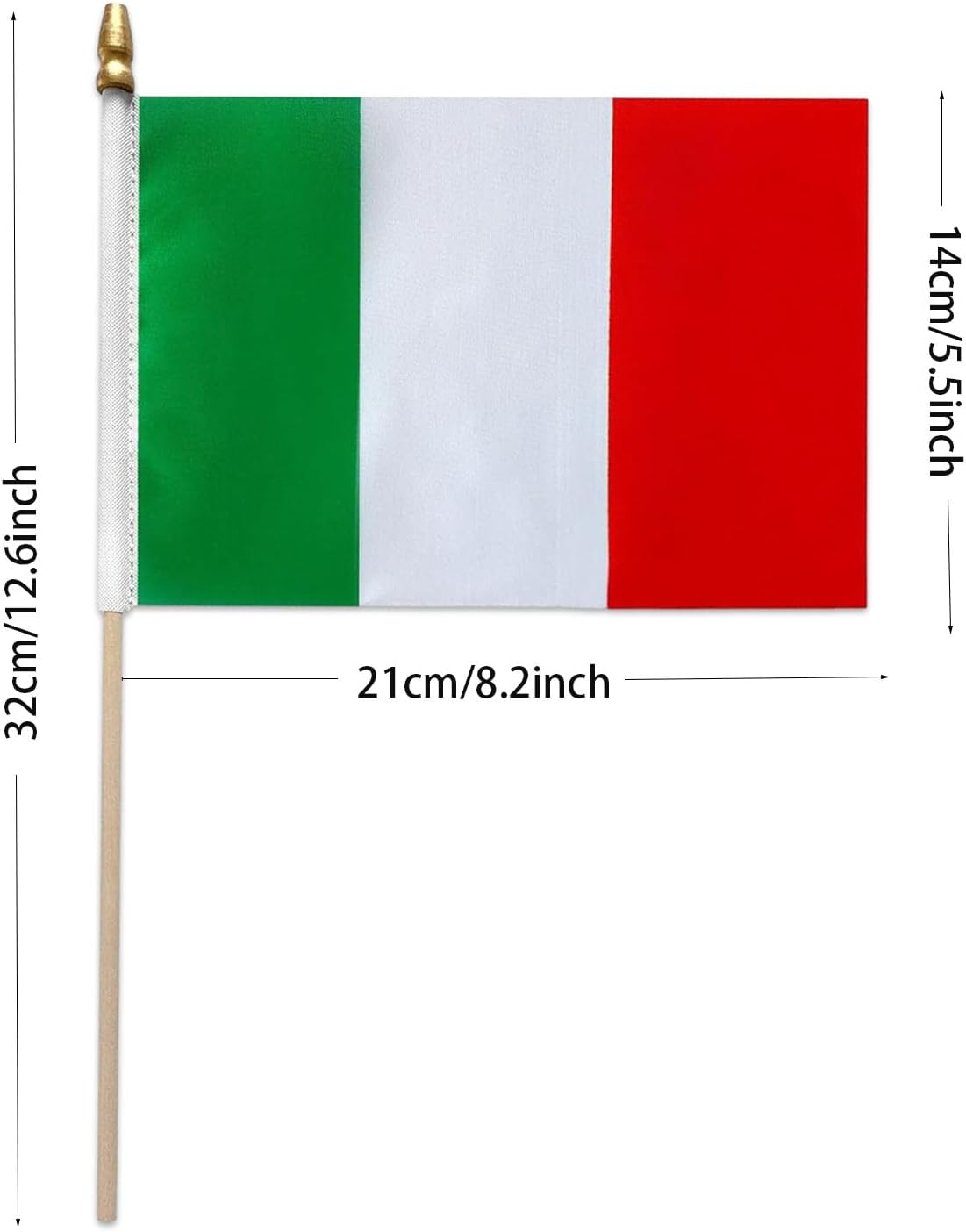 12 Banderas Italia en Palos para Oficina y Fiesta