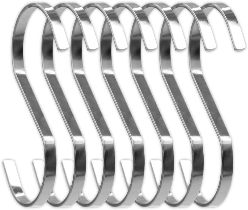 10 Ganchos S Acero Inox 4" para Colgar Macetas y Ropa
