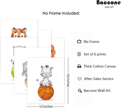 Arte pared bebé animales safari 12x16pulg sin marco