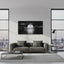 Lienzo blanco y negro luna llena 24x48pulg enmarcado