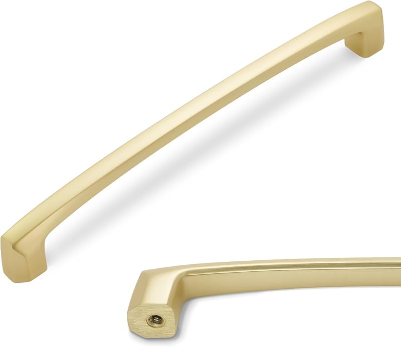 10 Tiradores Latón Cepillado 7.5" para Cajones Cocina