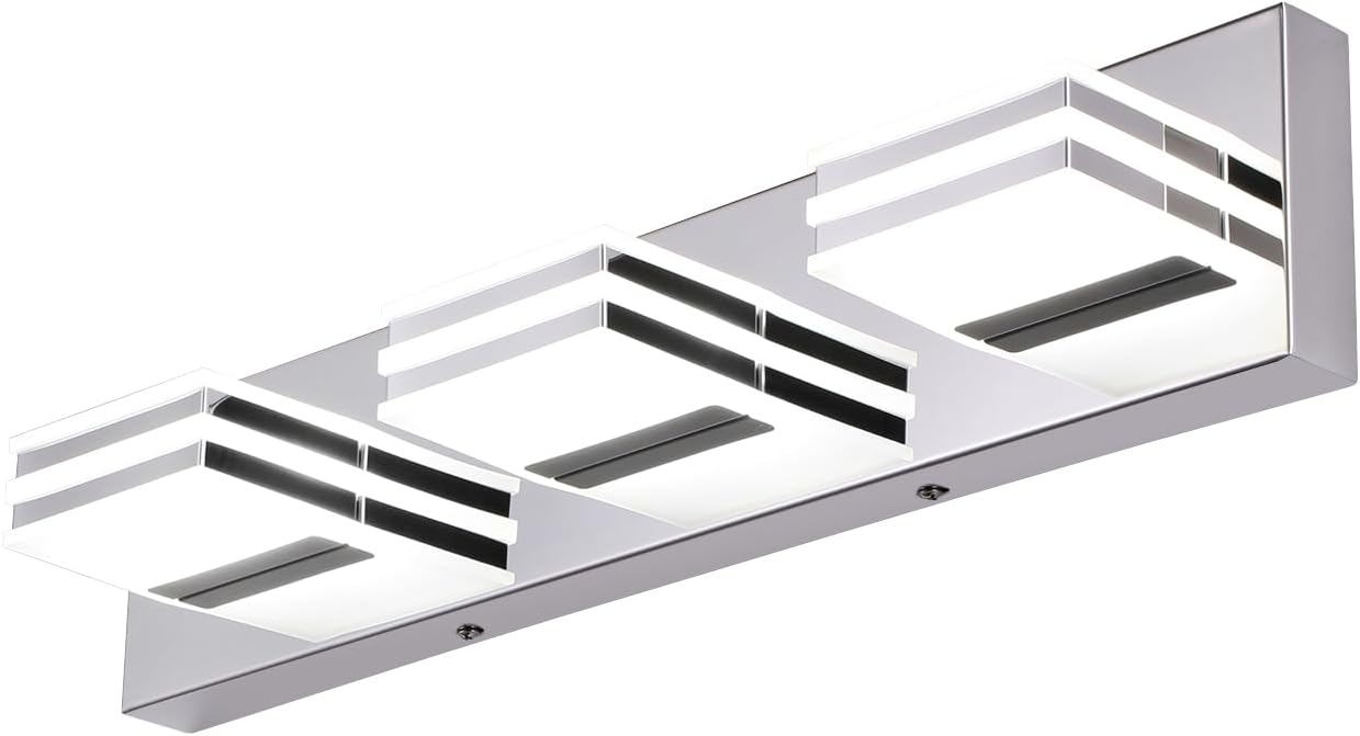 Lámpara baño moderna LED 20pulg cromada 18W