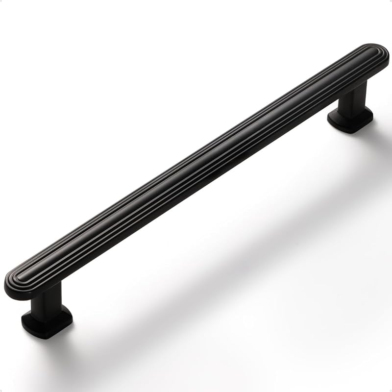 5 Manijas Gabinete 6.3" Negro Tiradores Cajones