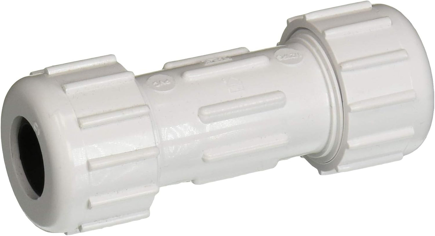 Acoplamiento compresión PVC IPS 1/2pulg blanco