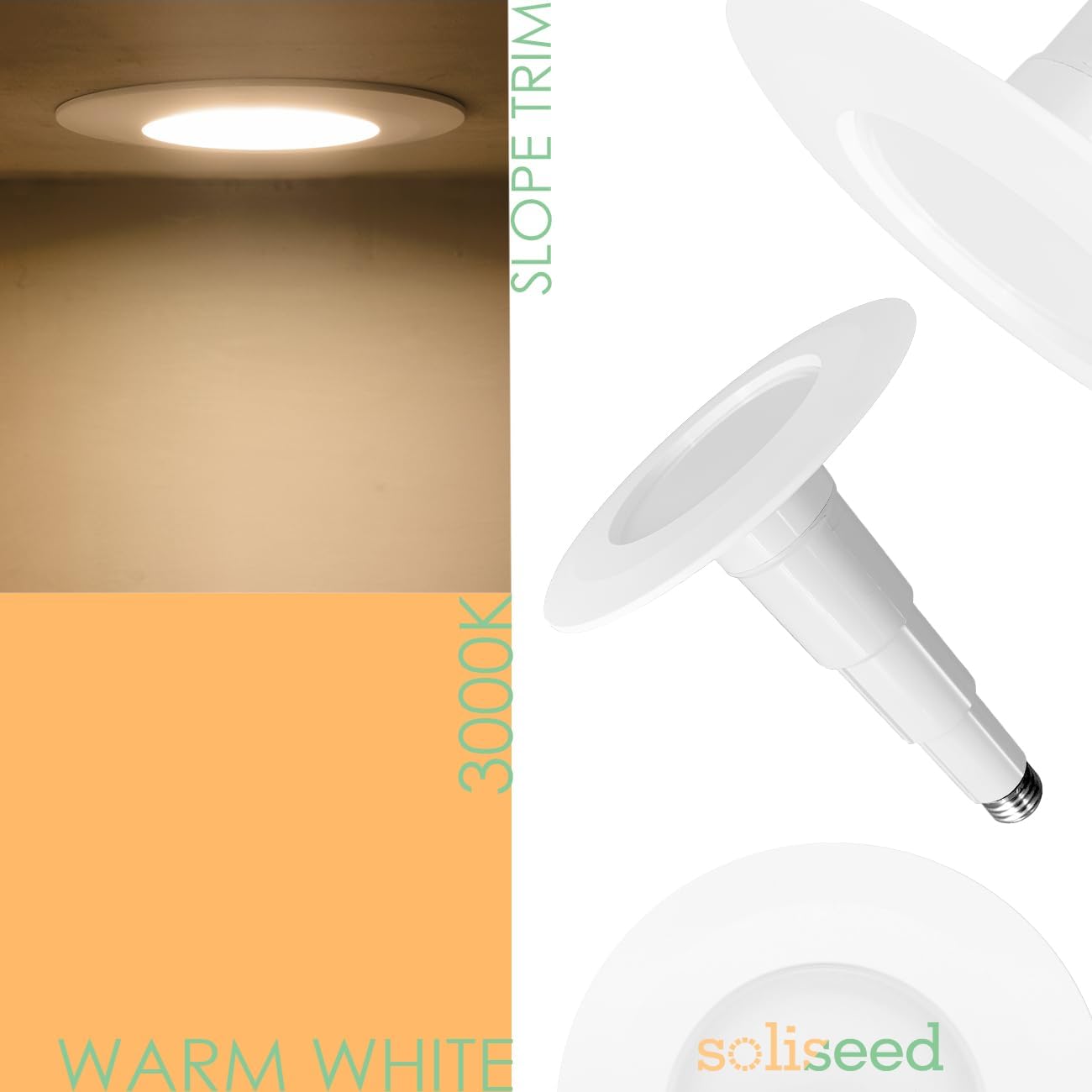 Luz LED 4pulg empotrada 9W 3000K blanco cálido 500lm