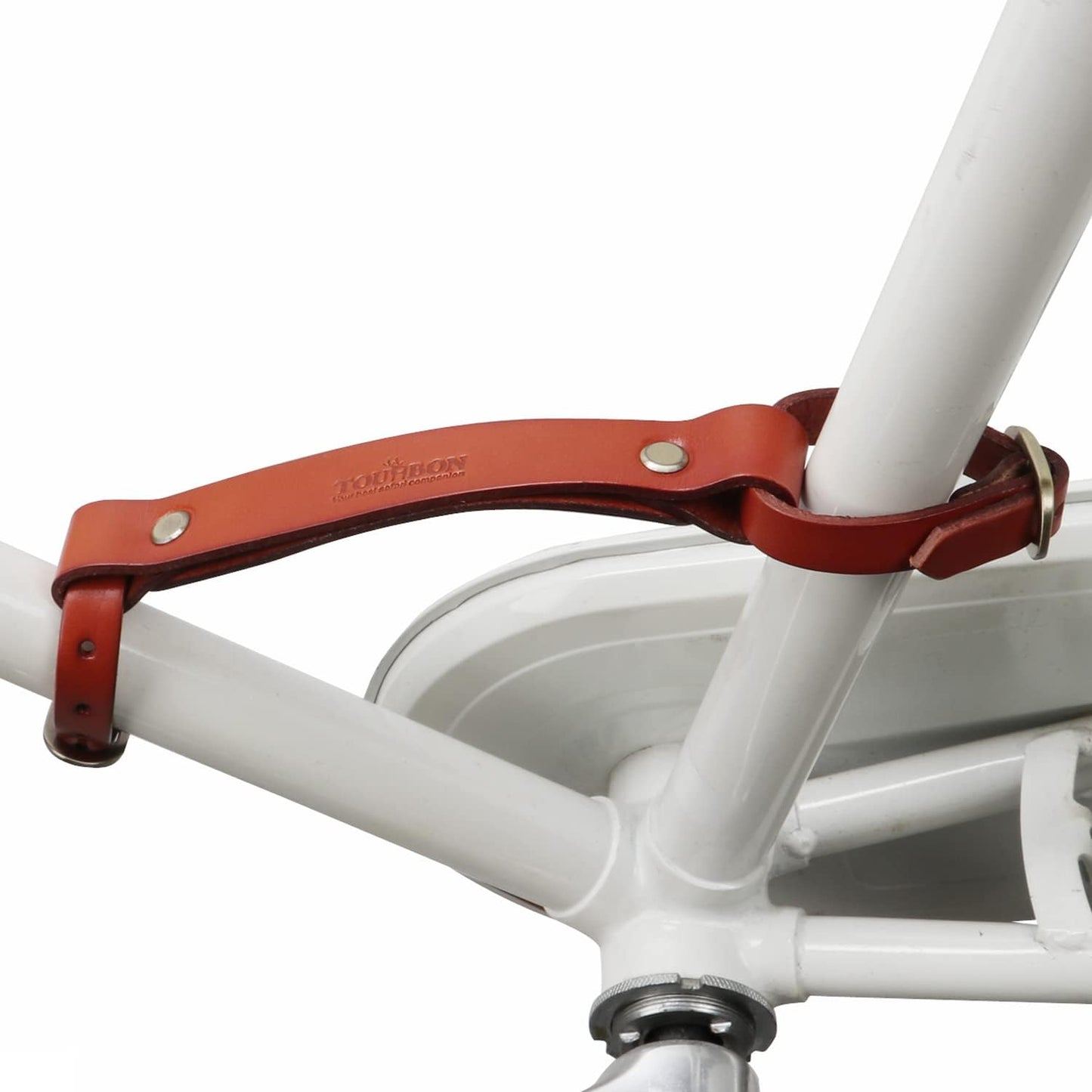 Correa cuero manija bicicleta para marco