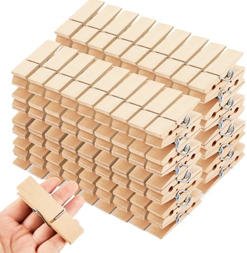 150 Pinzas Madera Anchas 2.83" para Ropa y Manualidades