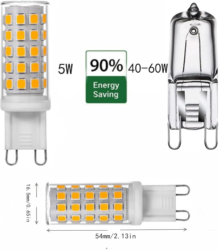 Bombilla LED G9 5W equivalente 60W base bi pin hogar
