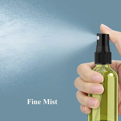 Botella spray vidrio niebla fina recargable verde oliva