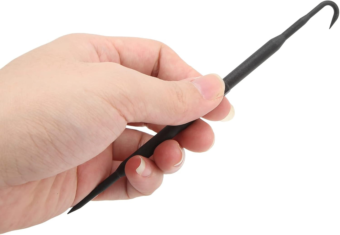6 Ganchos Plástico ABS Doble Extremo Negro para Anillo Tórico