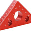 Regla triangular aluminio 45 grados 2.559pulg rojo
