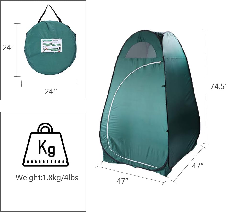Tienda campaña portátil para acampar al aire libre verde