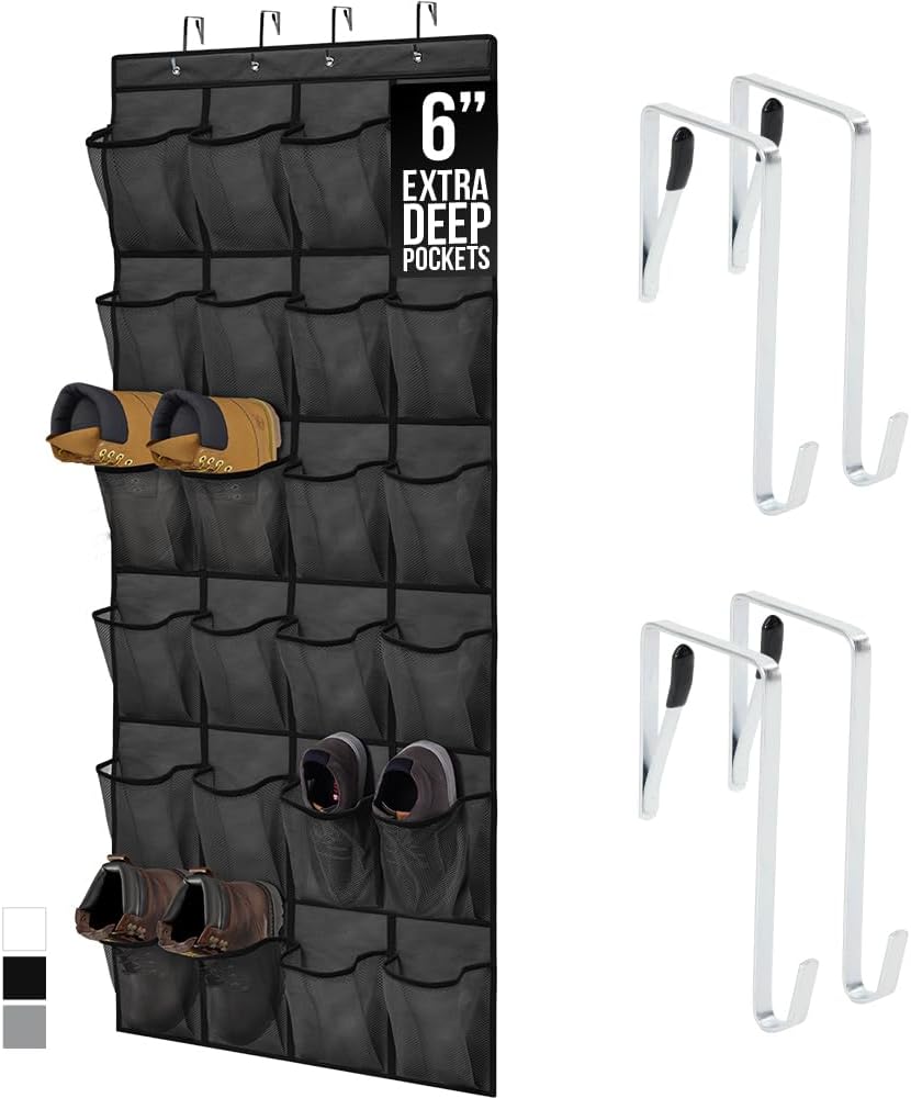Organiz. zapatos puerta 24 bolsillos malla transpirable