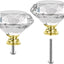 4 Pomos Cristal Diamante para Cajones Puerta Dorado