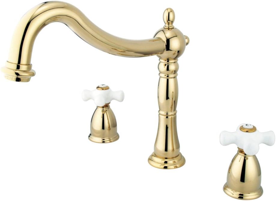 Grifo bañera romana centro ajustable 8pulg latón pulido