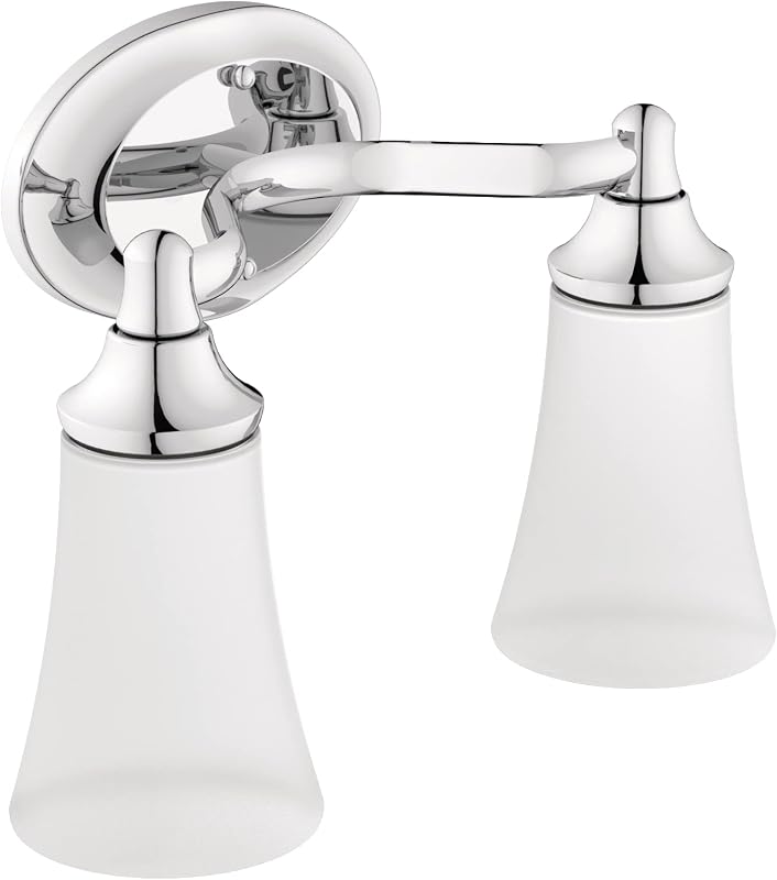 Accesorio baño doble montaje 2 luces vidrio esmerilado